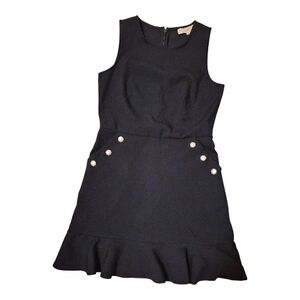 LOFT navy sleeveless pinafore dress